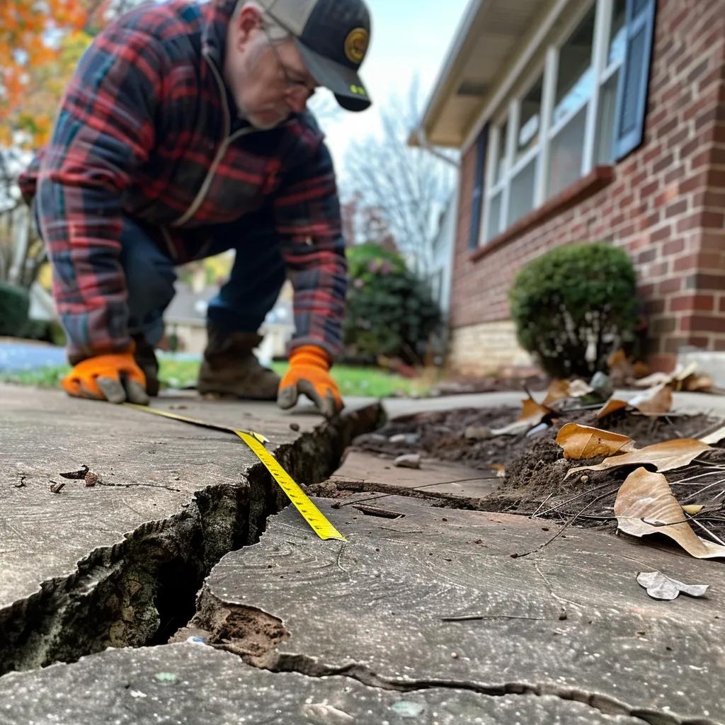 Workers installing helical piers at a foundation repair site in Richmond, ensuring structural stability.