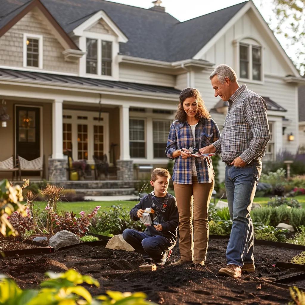 Family consulting with a contractor about foundation repair, showcasing trust and expertise in home maintenance