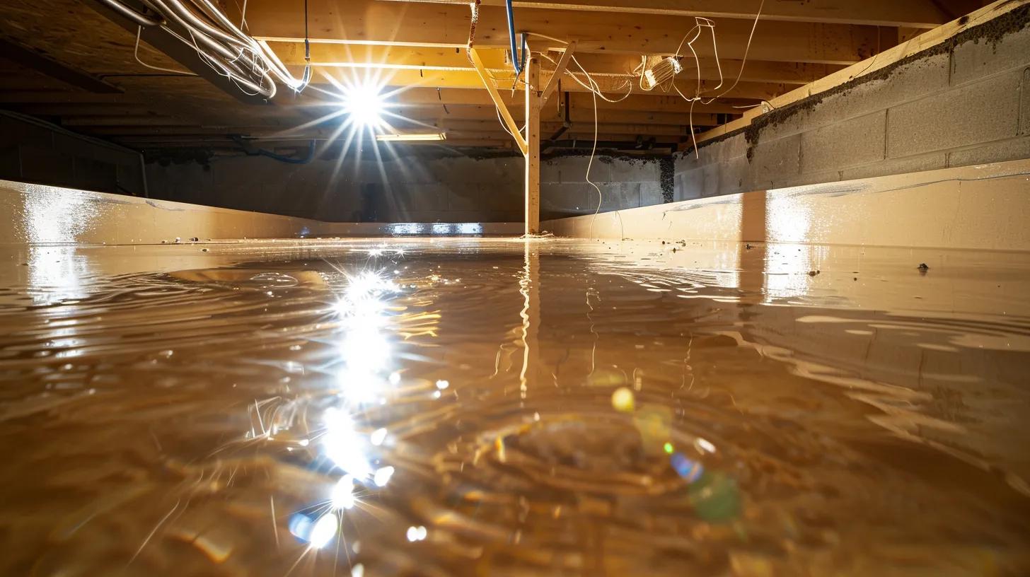 a polished, modern crawl space showcasing expertly applied waterproofing materials and a sleek encapsulation system, emphasizing structural integrity and protection against moisture-related damage in an indoor setting.